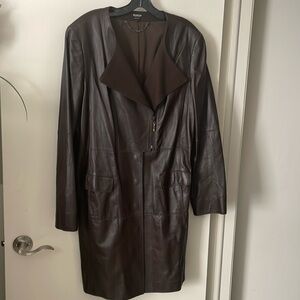 NWOT Genuine Leather/Polyester Coat Dress